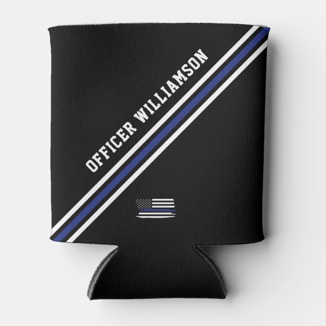 Minimalistischer Polizeibeamter für Thin Blue Line Dosenkühler (Vorderseite)