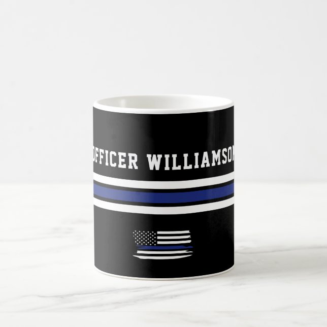 Minimalistischer Polizeibeamter für Thin Blue Line Kaffeetasse (Mittel)