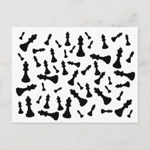 Minimalistischer Pop-Art-König-Schach-Postkarte Postkarte