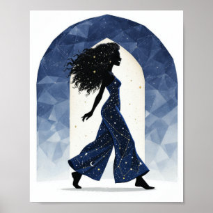 Minimalistischer Poster der himmlischen Frau beim