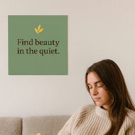 Minimalistischer Poster in Salbeigrün für ruhige R