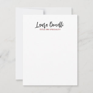 Minimalistischer professioneller handschriftlicher mitteilungskarte