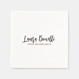 Minimalistischer professioneller Handwritten einfa Serviette
