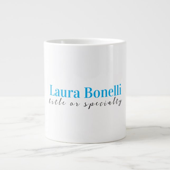 Minimalistischer professioneller moderner einfache Jumbo-Tasse (Vorderseite)