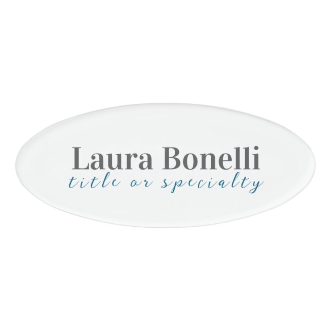 Minimalistischer professioneller moderner einfache namenschild (Vorderseite)