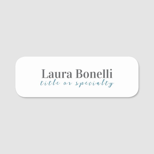 Minimalistischer professioneller moderner einfache namensschild (Vorderseite)