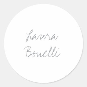 Minimalistischer professioneller Moderner Ihr Name Runder Aufkleber