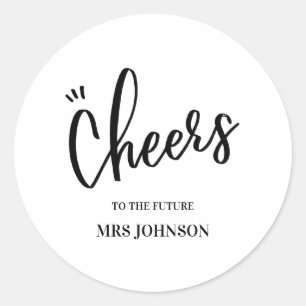 Minimalistischer Prost auf die Zukunft MRS Jungges Runder Aufkleber