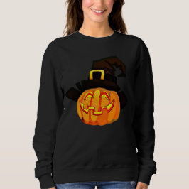 Minimalistischer Pumpkin-Hexenhut Sweatshirt