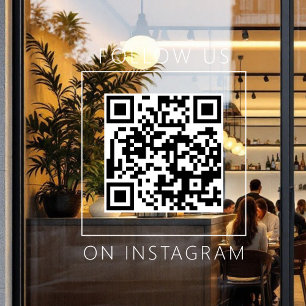 Minimalistischer QR-Code auf Instagram Fensteraufkleber