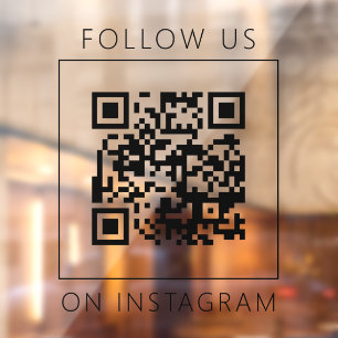Minimalistischer QR-Code auf Instagram Fensteraufkleber