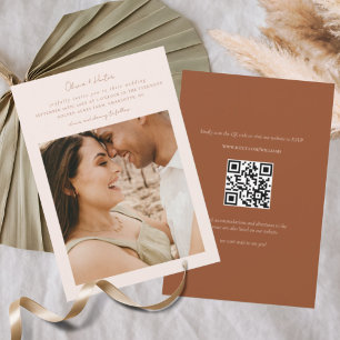 Minimalistischer QR Code Boho All in One Wedding Einladung