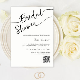 Minimalistischer QR Code Bridal Dusche Einladung