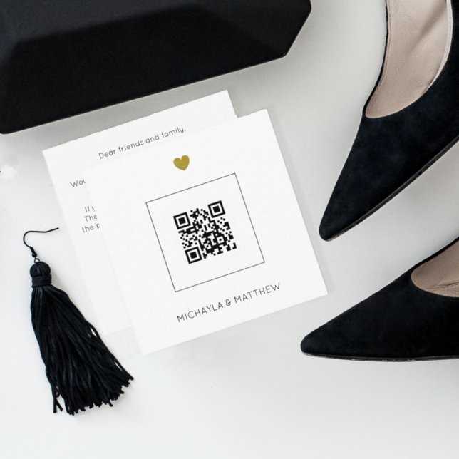Minimalistischer QR Code Einladung zur White Weddi (Von Creator hochgeladen)