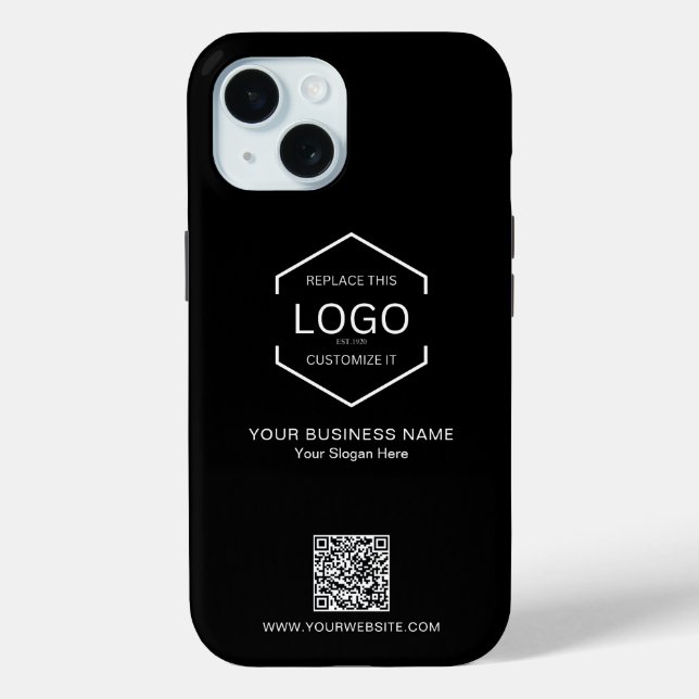Minimalistischer QR-Code Firmenlogo Case-Mate iPhone Hülle (Rückseite)