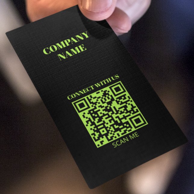 Minimalistischer QR-Code Fluoreszenzgrün Visitenkarte (Von Creator hochgeladen)