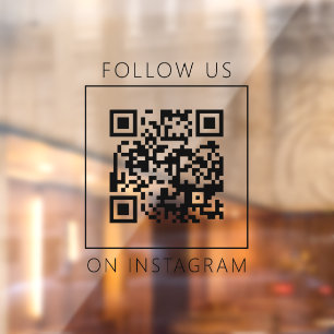 Minimalistischer QR-Code Folge uns auf Instagram Fensteraufkleber