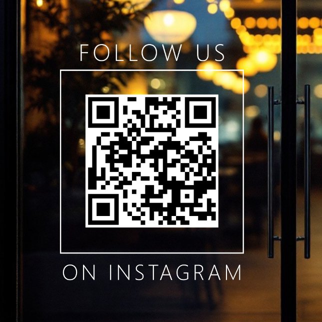 Minimalistischer QR-Code Folge uns auf Instagram Fensteraufkleber (Von Creator hochgeladen)