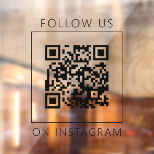 Minimalistischer QR-Code Folge uns auf Instagram Fensteraufkleber