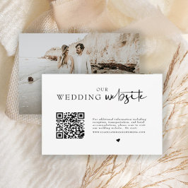 Minimalistischer QR Code Foto Hochzeitdetails Begleitkarte
