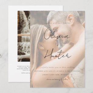Minimalistischer QR Code Foto Hochzeitsempfang Einladung