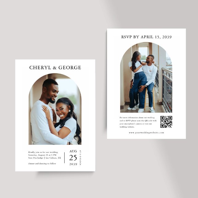 Minimalistischer QR-Code für Arch-Foto mit 2 Arch Einladung (Von Creator hochgeladen)