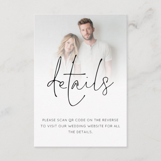 Minimalistischer QR-Code für Foto-Overlay Begleitkarte (Vorderseite)