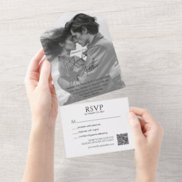 Minimalistischer QR-Code für Fotos All In One Einladung