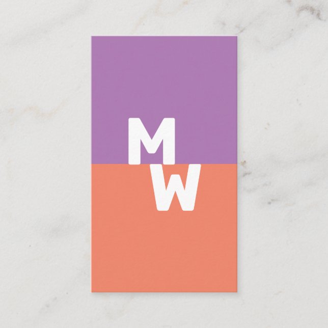 Minimalistischer QR-Code für Monogramm Visitenkarte (Vorderseite)