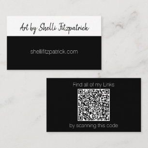 Minimalistischer QR-Code für Schwarz und Weiß Visitenkarte