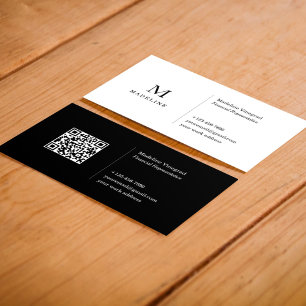 Minimalistischer QR-Code für Schwarzweiß Visitenkarte