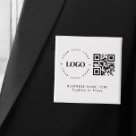 Minimalistischer QR-Code für Unternehmen Button<br><div class="desc">Werben Sie mit diesem modernen Button für Ihr Unternehmen,  mit dem Logo,  QR Code & Text. Fügen Sie einfach Ihr Logo hinzu,  indem Sie auf "Personalisieren" klicken.</div>