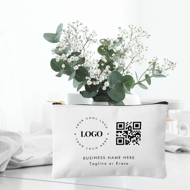 Minimalistischer QR-Code für Unternehmen Zubehörtasche (Von Creator hochgeladen)