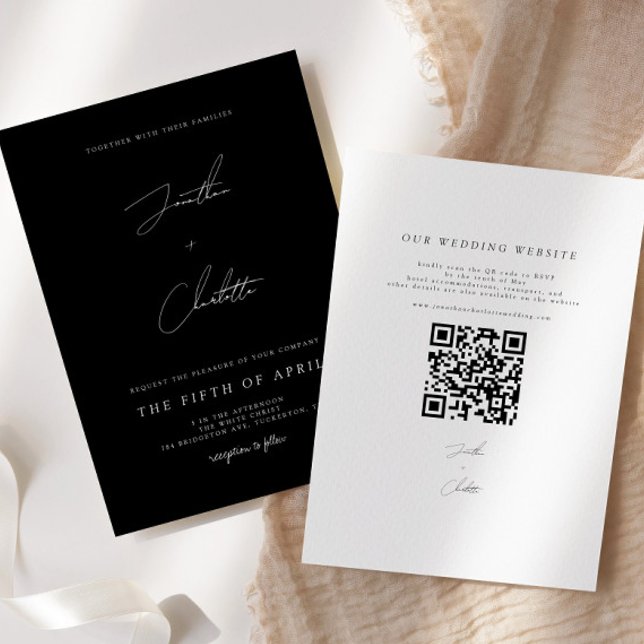 Minimalistischer QR-Code-Hochzeit Einladung (Von Creator hochgeladen)