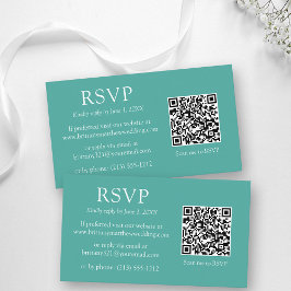 Minimalistischer QR-Code Hochzeiten Aquamariner UA Begleitkarte
