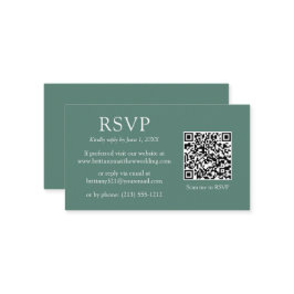 Minimalistischer QR Code Hochzeiten Eukalyptus Gre Begleitkarte