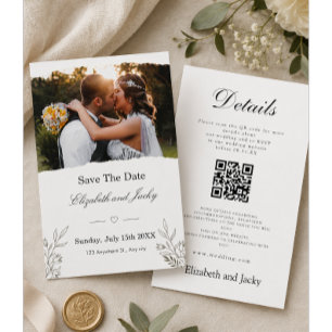 Minimalistischer QR-Code-Hochzeitstermin Save The Date
