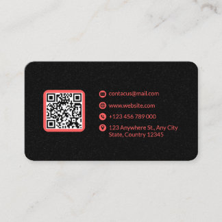 Minimalistischer QR-Code in Grau und Rosa Visitenkarte