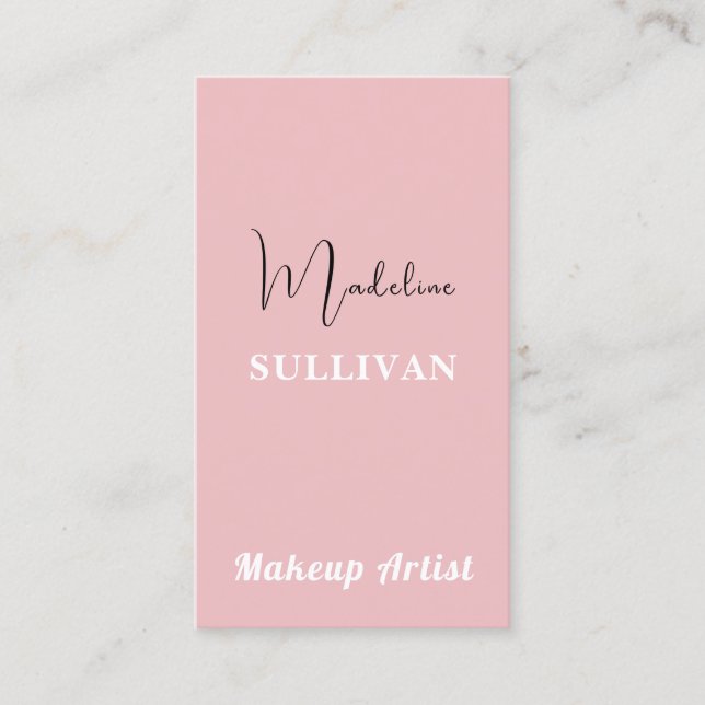 Minimalistischer QR-Code in Rosa Visitenkarte (Vorderseite)