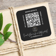 Minimalistischer QR Code + LOGO Black Folgen Sie u