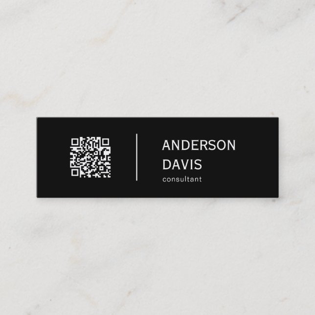 Minimalistischer QR Code Mini Business Car Visitenkarte (Vorderseite)