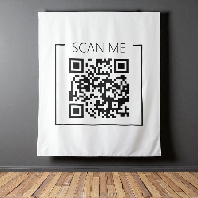 Minimalistischer QR-Code - Prüfung im Business Wandteppich (Von Creator hochgeladen)