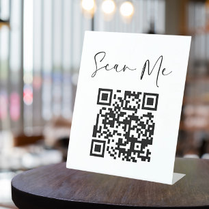 Minimalistischer QR-Code-Prüfung Sockelschild