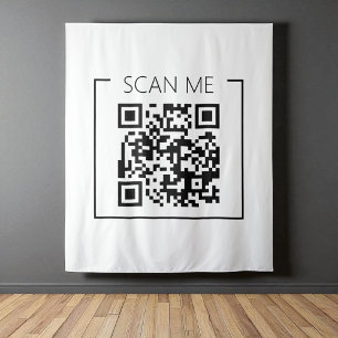 Minimalistischer QR-Code-Prüfung Wandteppich