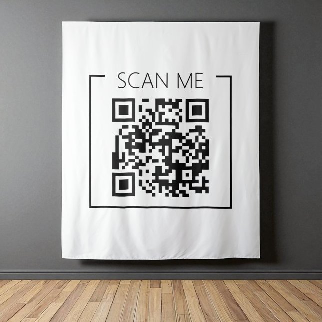 Minimalistischer QR-Code-Prüfung Wandteppich (Von Creator hochgeladen)