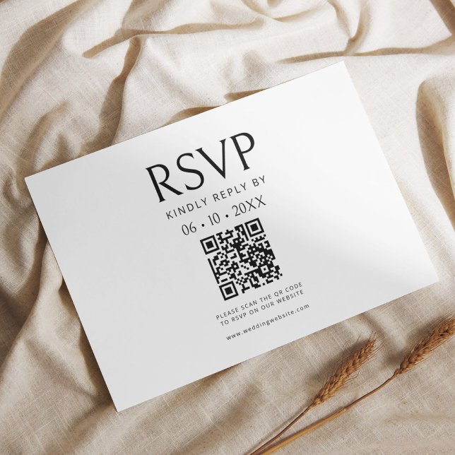 Minimalistischer QR-Code RSVP Karte (Von Creator hochgeladen)