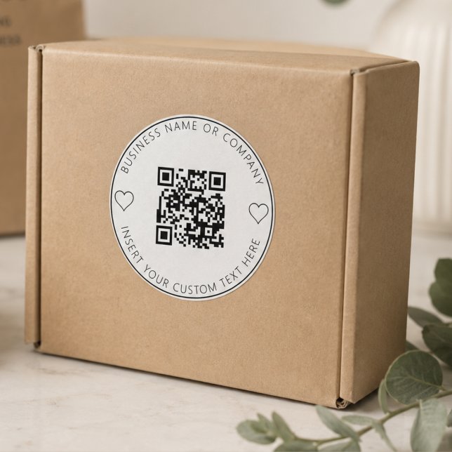 Minimalistischer QR-Code Runder Aufkleber (Von Creator hochgeladen)