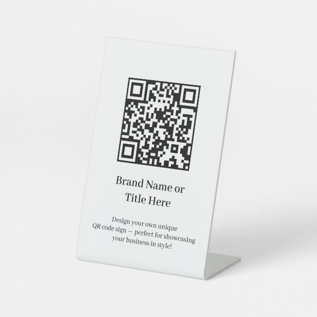 Minimalistischer QR-Code | Sauberes, modernes Gesc Sockelschild (Vorderseite)