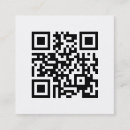 Minimalistischer QR-Code Schwarz und Weiß Quadratische Visitenkarte