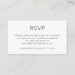 Minimalistischer QR-Code Schwarz-weiß Wedding RSVP Begleitkarte
